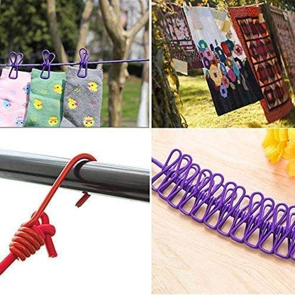 Multi-Purpose Clothesline with Convenient Hooks