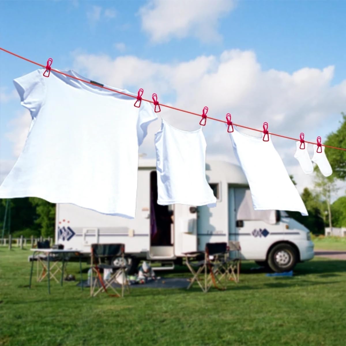 Multi-Purpose Clothesline with Convenient Hooks