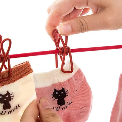 Multi-Purpose Clothesline with Convenient Hooks