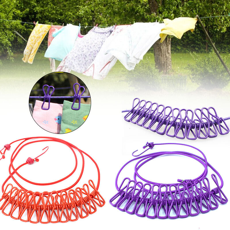 Multi-Purpose Clothesline with Convenient Hooks